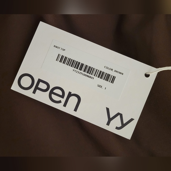 OPEN YY-Brown Knot Blouse - Picture 2 of 6